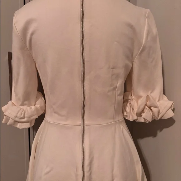 Ted Baker Ivory Long Sleeve Dress with Ruffle Detail - Picture 6 of 12